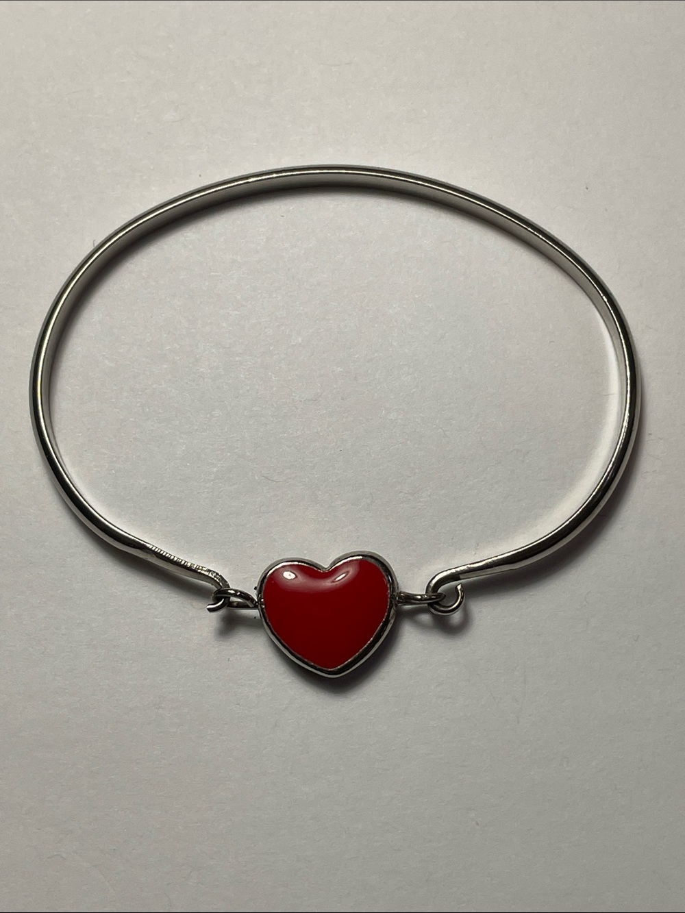 Reversible Red Heart Stone Filigree Bracelet 925 plated